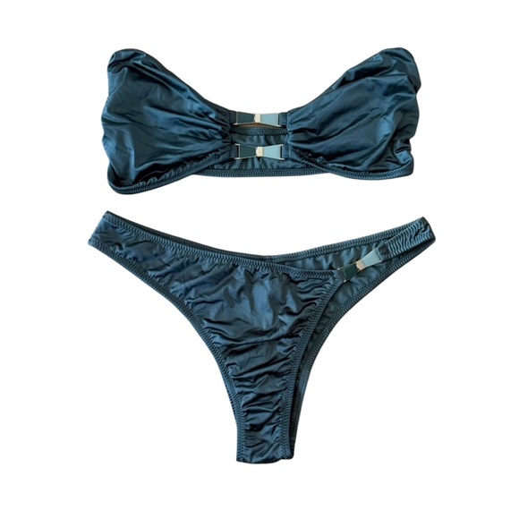 Frankie's Bikinis Other - Strapless Dark Teal Bikini Set